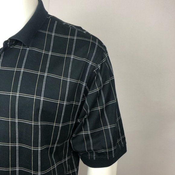 Jos A. Bank Mens Size L Dark Plaid Golf Polo Stay Cool Technology Short Sleeve - Picture 3 of 8